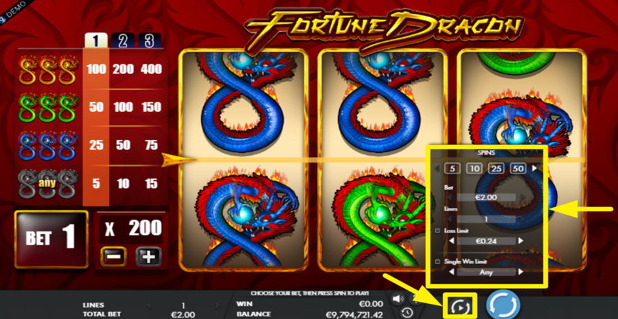 Fortune Dragon Autoplay Feature