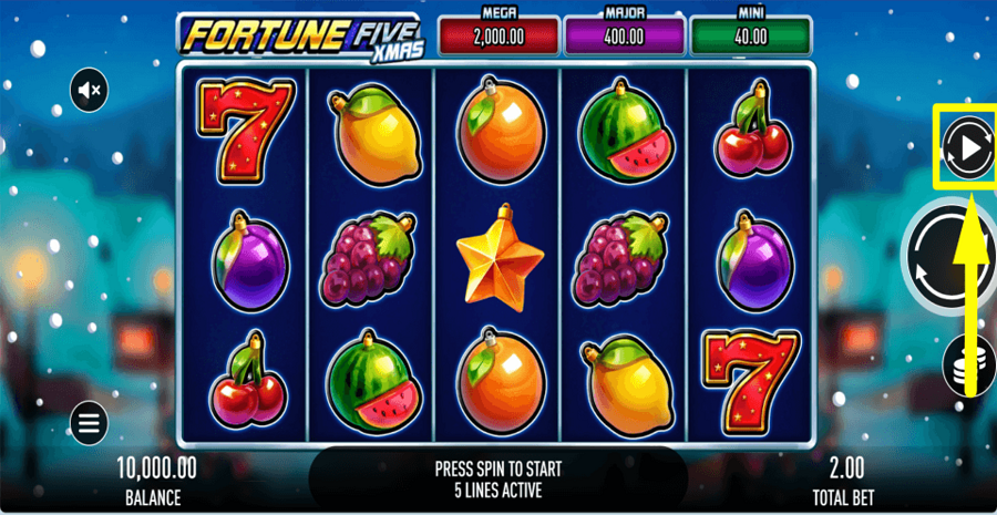 Fortune Five Xmas Autoplay Feature