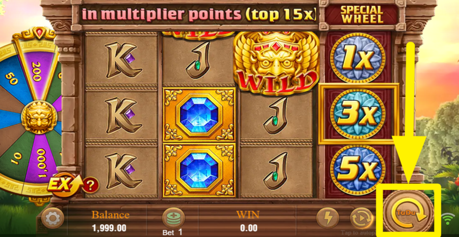 Fortune Gems 2 Spin Button