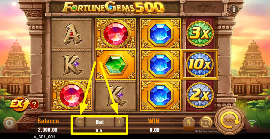 Fortune Gems 500 Adjust Bet