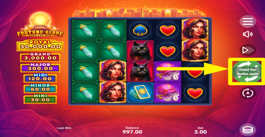 Fortune Globe Spin Button