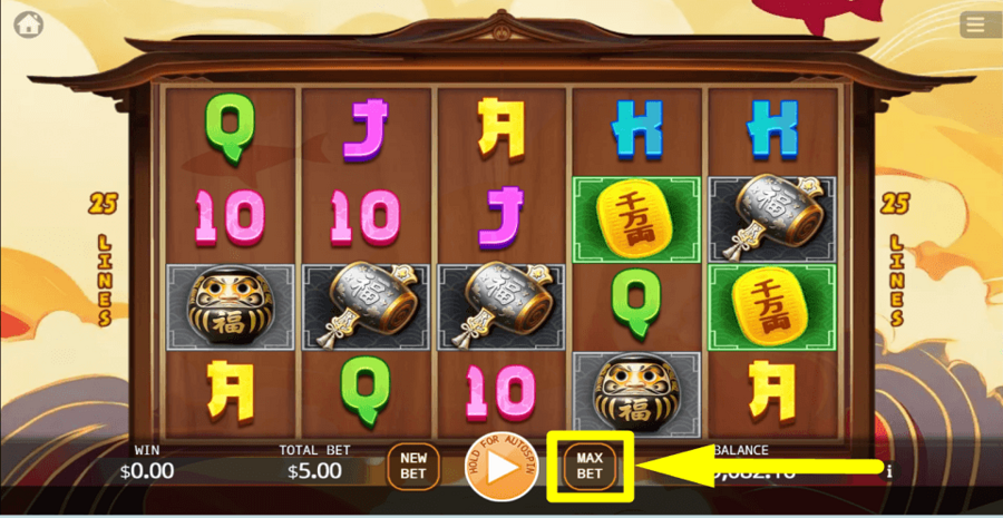 Fortune Hammer Max Bet Button