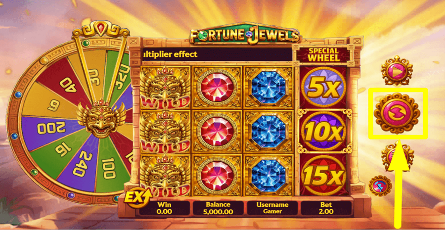 Fortune Jewels Spin Button