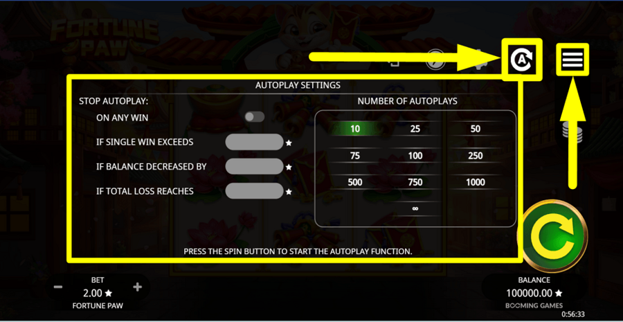 Fortune Paw Autoplay Feature