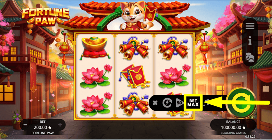 Fortune Paw Bet Max Button