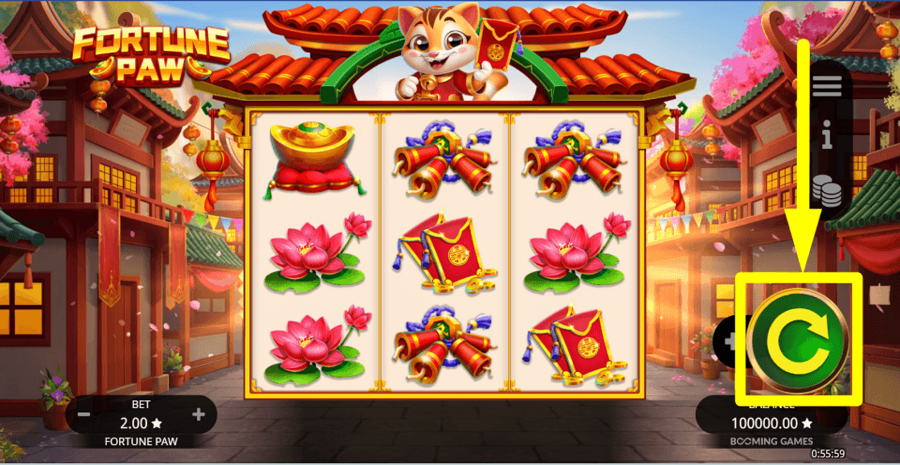 Fortune Paw Spin Button