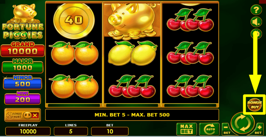 Fortune Piggies Buy Feature
