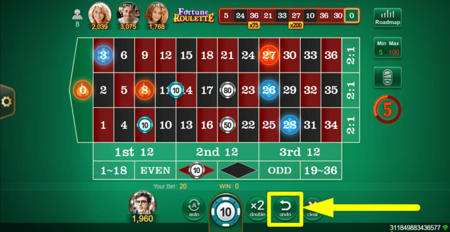 Fortune Roulette Undo Button