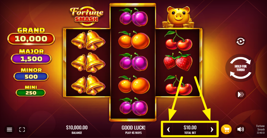 Fortune Smash Adjust Bet