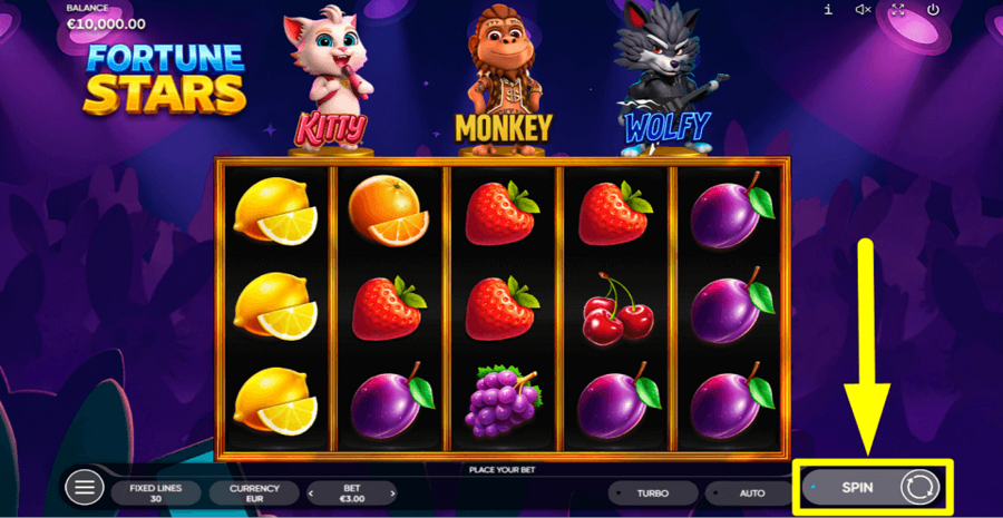 Fortune Stars Spin Button