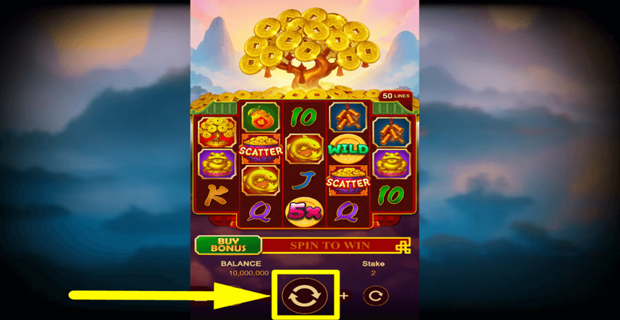 Fortune Tree Wild Spin Button
