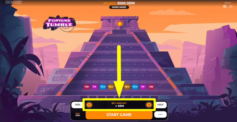 Fortune Tumble Bet Value