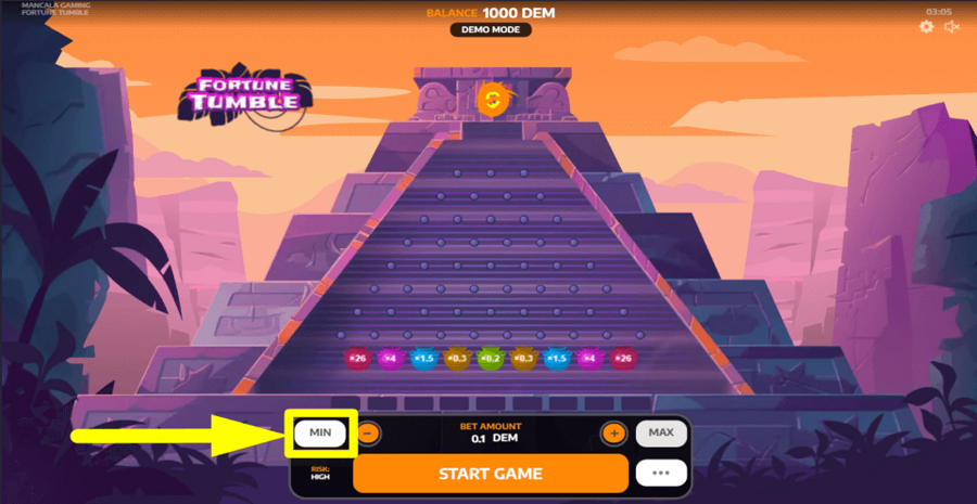 Fortune Tumble Min Button