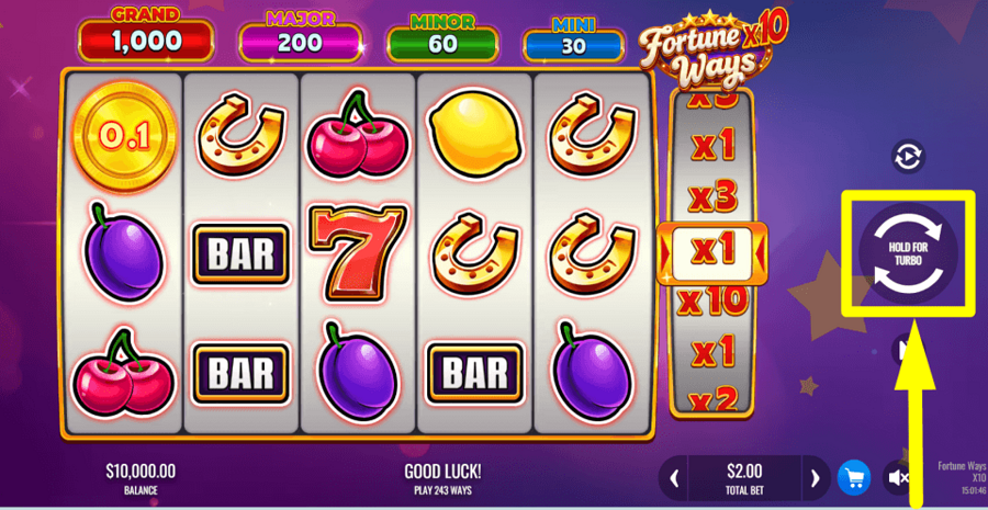 Fortune Ways x10 Spin Button