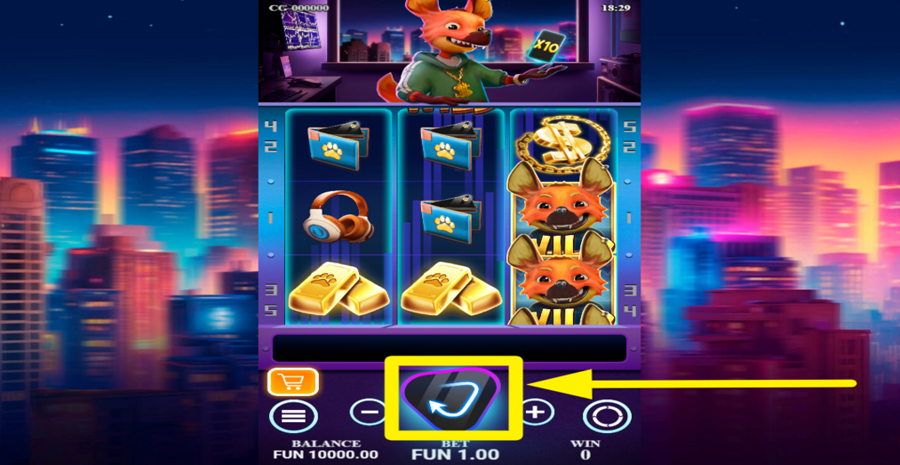 Fortune Wolf Spin Button