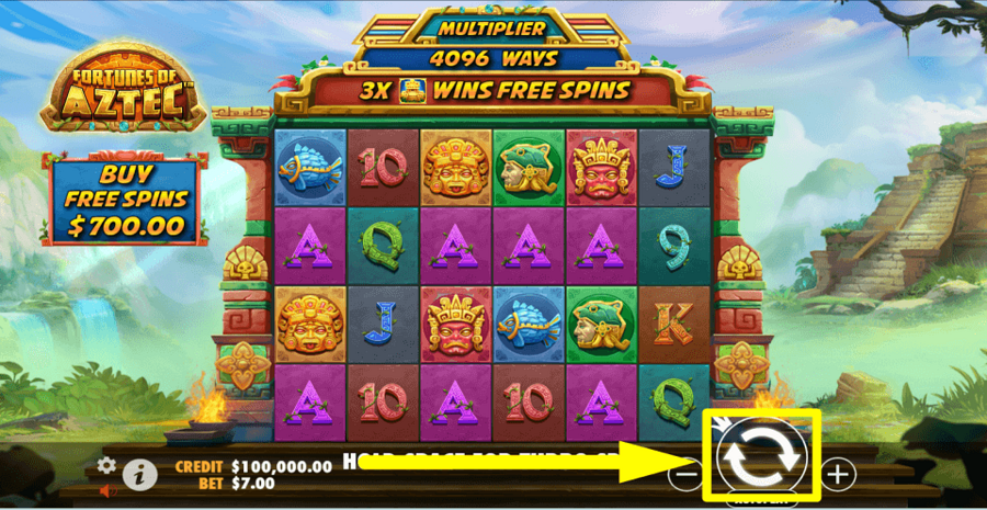 Fortunes Of Aztec Spin Button