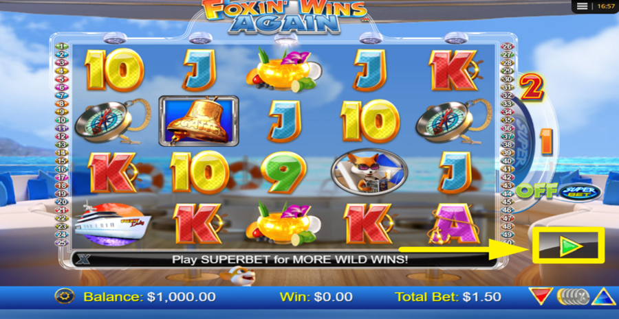 Foxin Wins Again Spin Button
