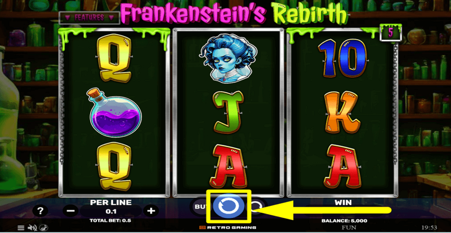 Frankensteins Rebirth Spin Button