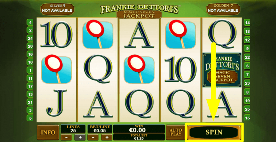 Frankie Dettoris Magic 7 Jp Spin Button