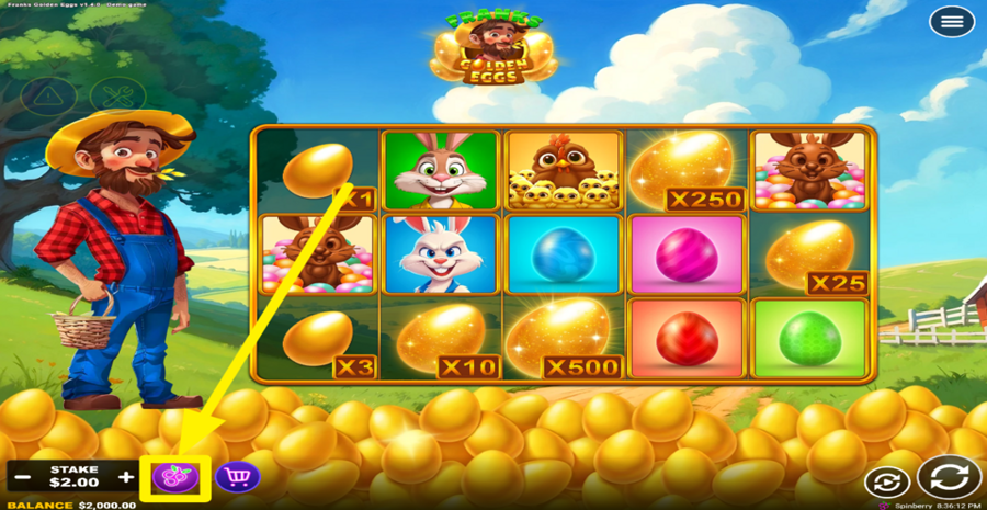 Franks Golden Eggs Feature Spins