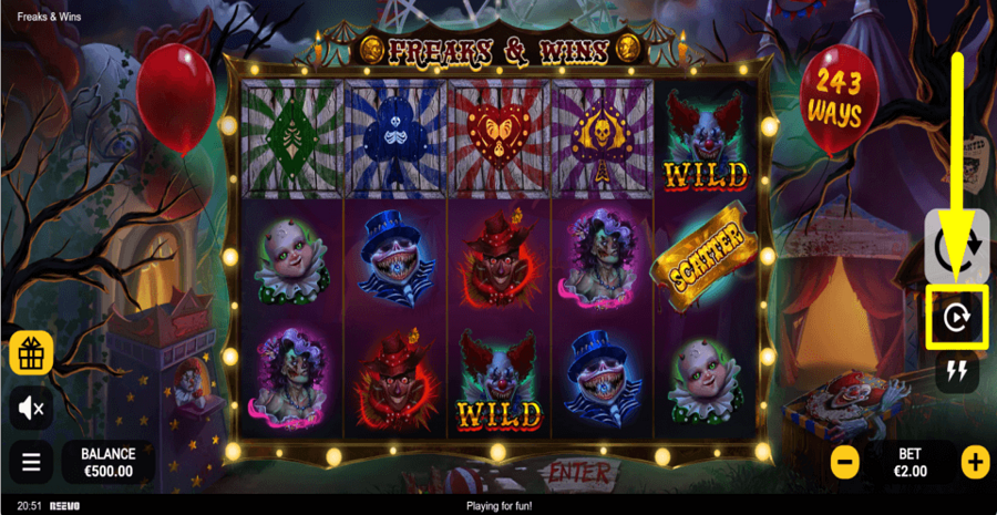 Freaks And Wins Autoplay Feature
