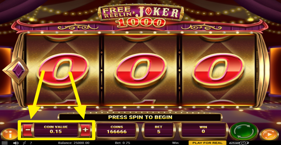 Free Reelin Joker 1000 Adjust Coin Value