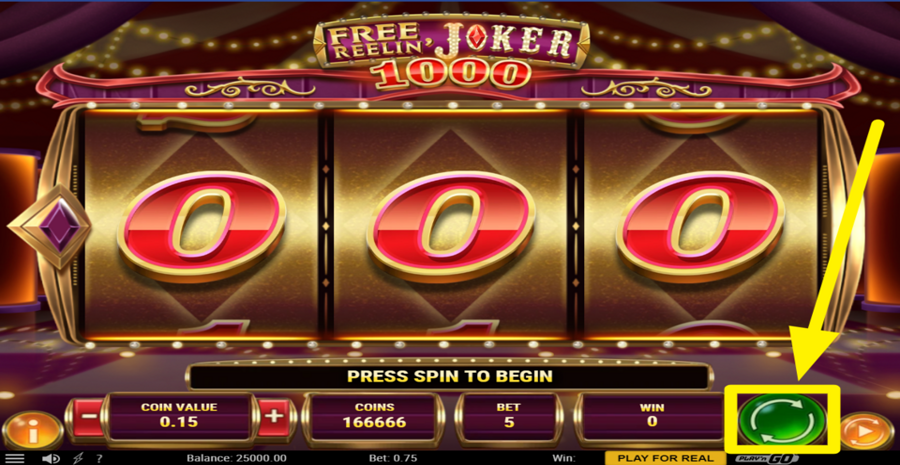 Free Reelin Joker 1000 Spin Button
