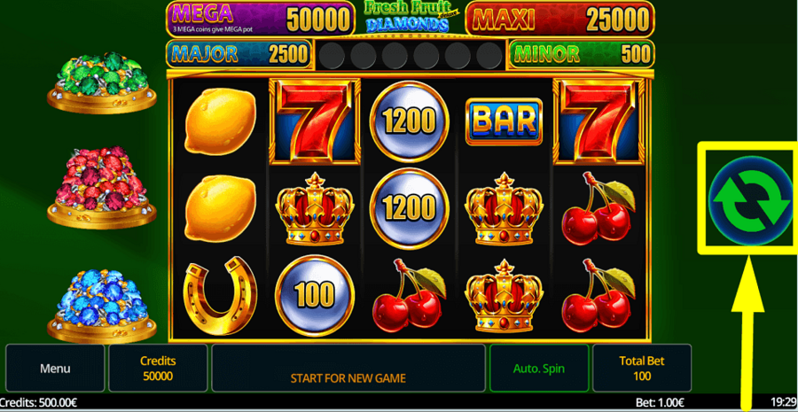 Fresh Fruit Deluxe Diamonds Spin Button