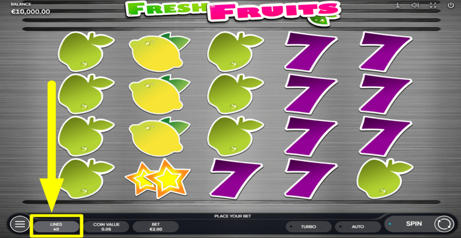 Fresh Fruits Adjustable Paylines