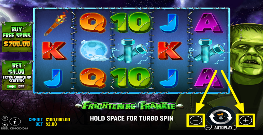 Frightening Frankie Adjust Bet