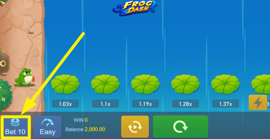 Frog Dash Adjust Bet