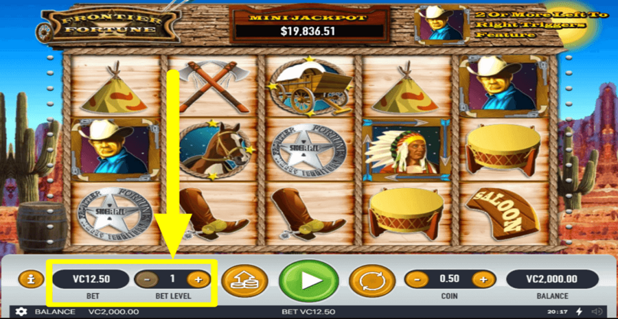 Frontier Fortunes Bet Level