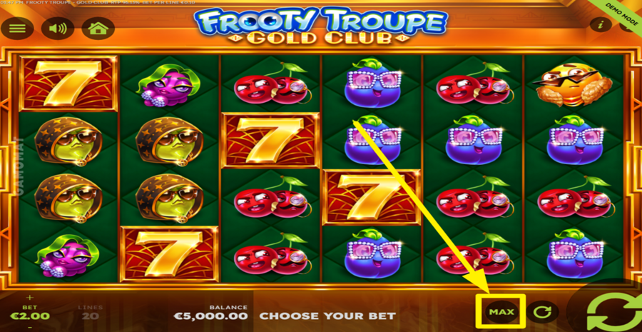 Frooty Troupe Gold Club Max Bet