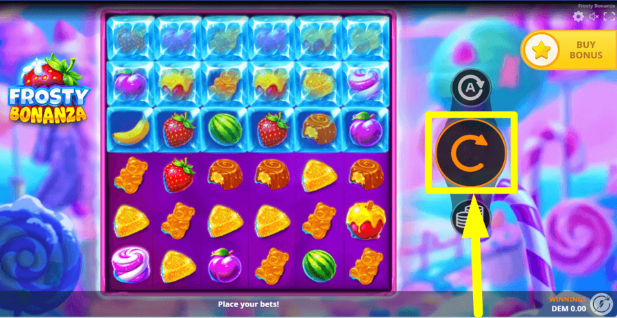 Frosty Bonanza Spin Button