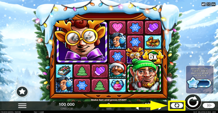 Frozen Barrel Tavern Autoplay Feature