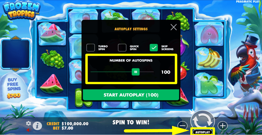 Frozen Tropics Autoplay Feature