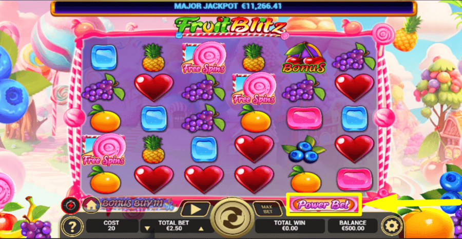 Fruit Blitz Power Bet Feature