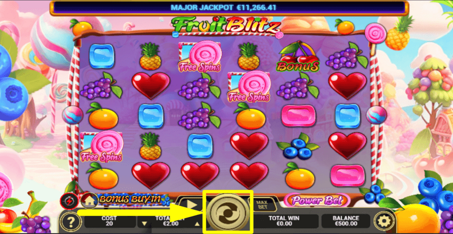 Fruit Blitz Spin Button