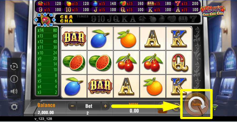 Fruit Cha Cha Cha Spin Button