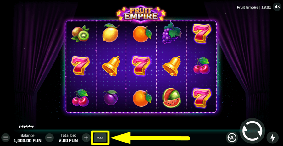 Fruit Empire Max Button