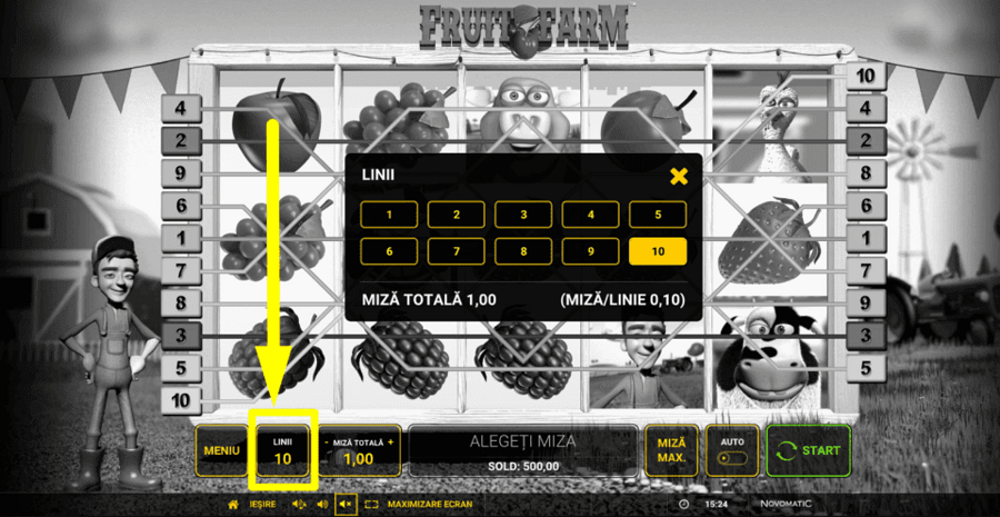 Fruit Farm Adjustable Paylines