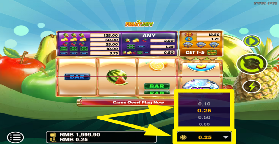 Fruit Joy Adjust Bet