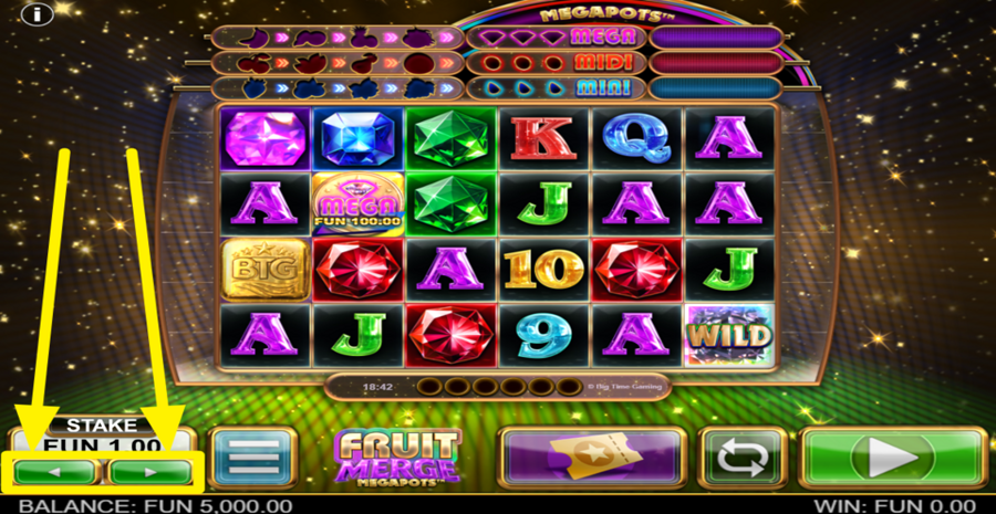 Fruit Merge Megapots Adjust Bet
