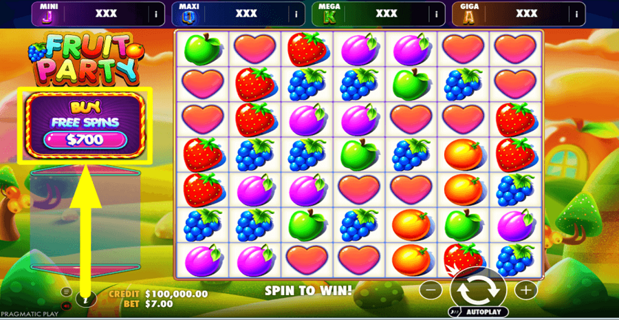 Fruit Party Oranje Jackpot Buy Feature