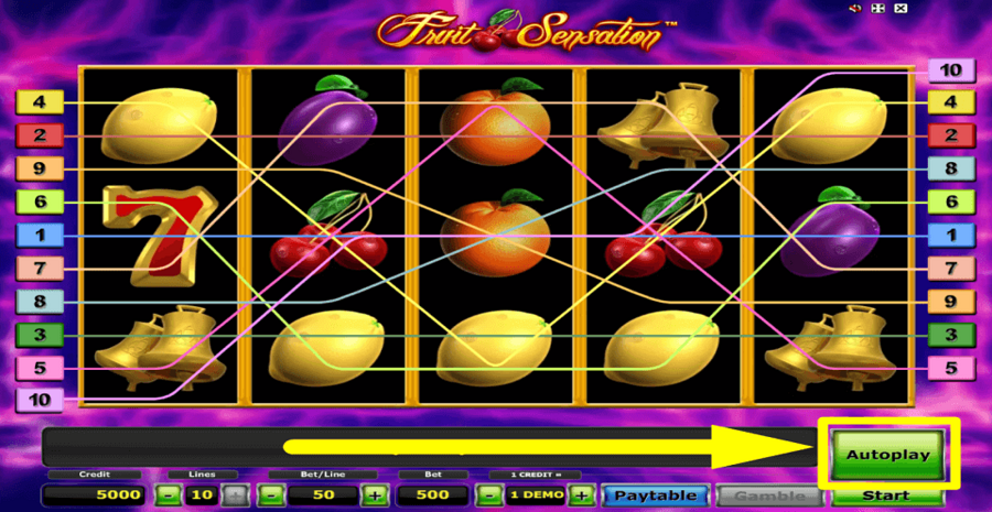 Fruit Sensation Autoplay Feature