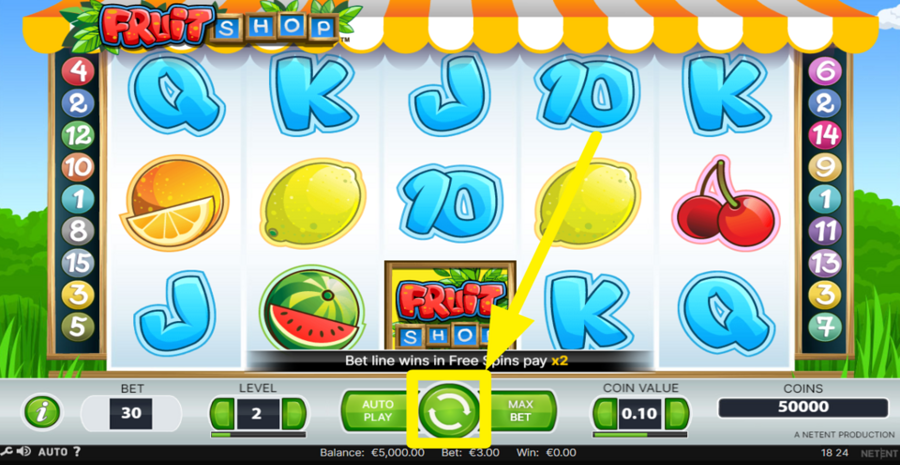 Fruit Shop Spin Button