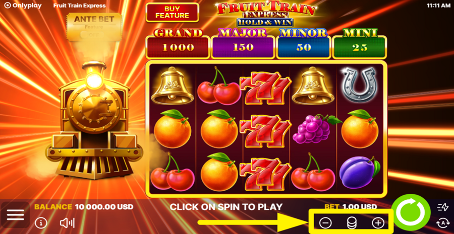Fruit Train Express Hold And Win Adjust Bet