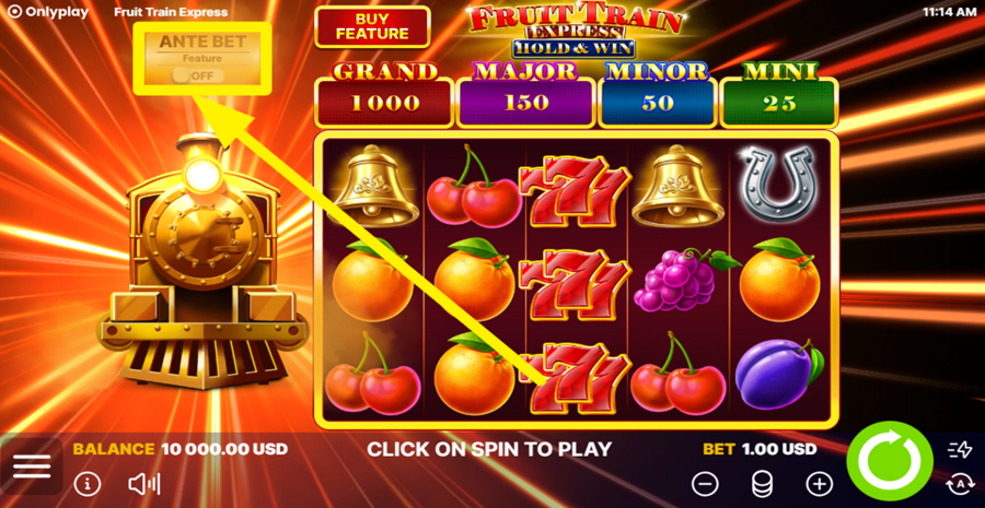 Fruit Train Express Hold And Win Ante Bet