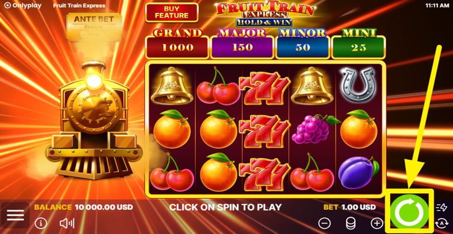 Fruit Train Express Hold And Win Spin