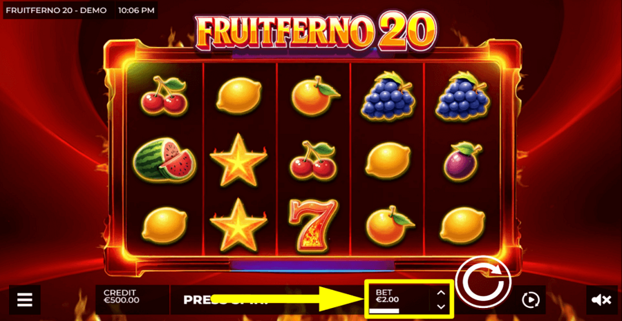 Fruitferno 20 Bet Value